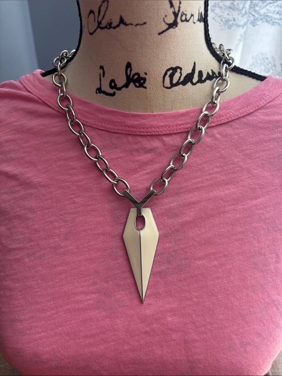 Rebecca Minkoff Jewelry - Rebbeca Minkoff Silver & white enamel blade Necklace